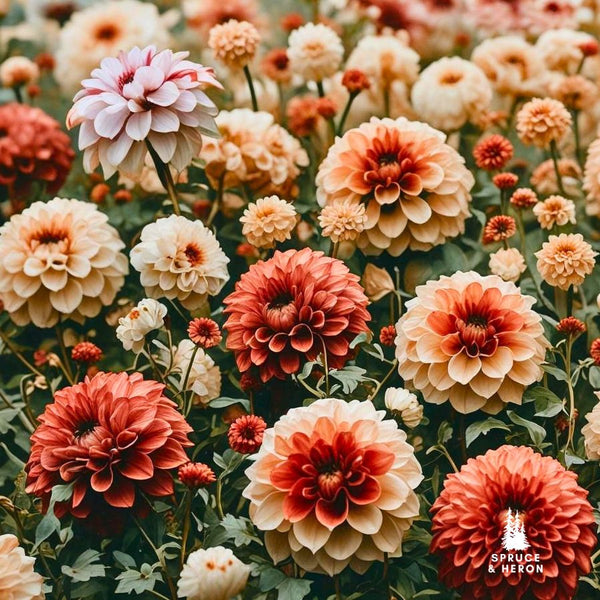 Dahlias - Spruce and Heron desk mat