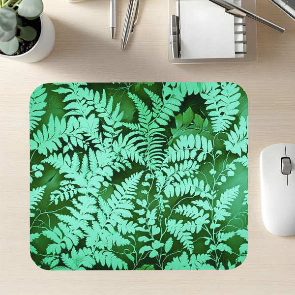 Fern Mousepad from Spruce and Heron on a desktop.
