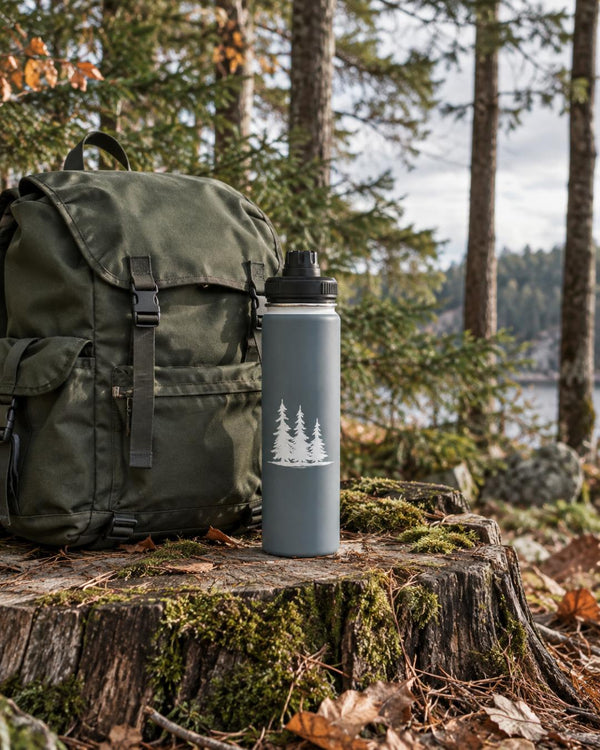 Spruce Trees Stainless Steel Water Bottle