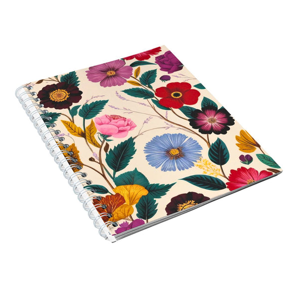 Vintage Summer Floral Notebook - laying flat - from Spruce and Heron.