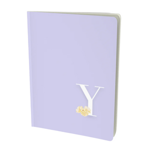 Y monogram floral notebook - with small flower embellishment.