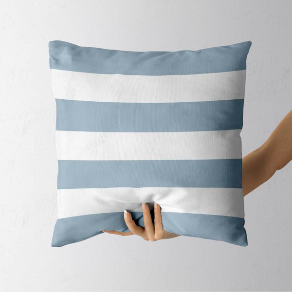 Light blue striped cushion cover - light blue striped pillowcase 18" x 18"