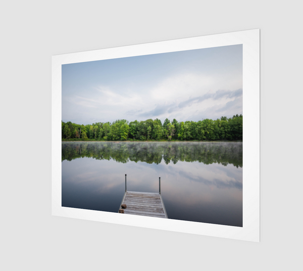 Reflection At The Cottage Dock - Petawawa Wall Art Print