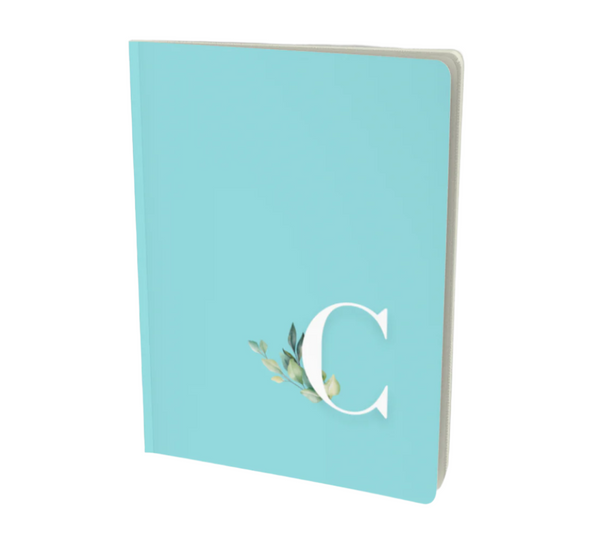 C Monogram notebook in teal blue.