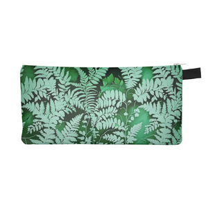Vibrant green, stylized fern design - fern pencil case from Spruce and Heron.