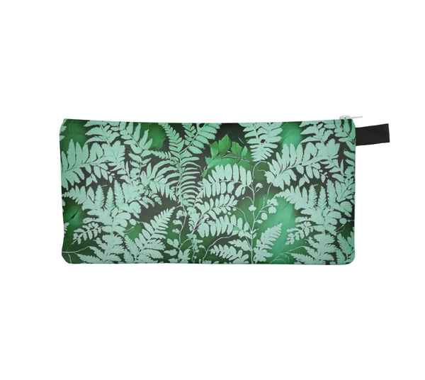 Vibrant green, stylized fern design - fern pencil case from Spruce and Heron.