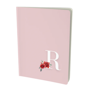 R monogram notebook - with floral embellishment.