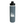 A matte slate blue water bottle - Spruce Trees Stainless Steel Water Bottle from Spruce and Heron - with a black screw-on lid and a white graphic of three pine trees on the front, set against a plain white background.