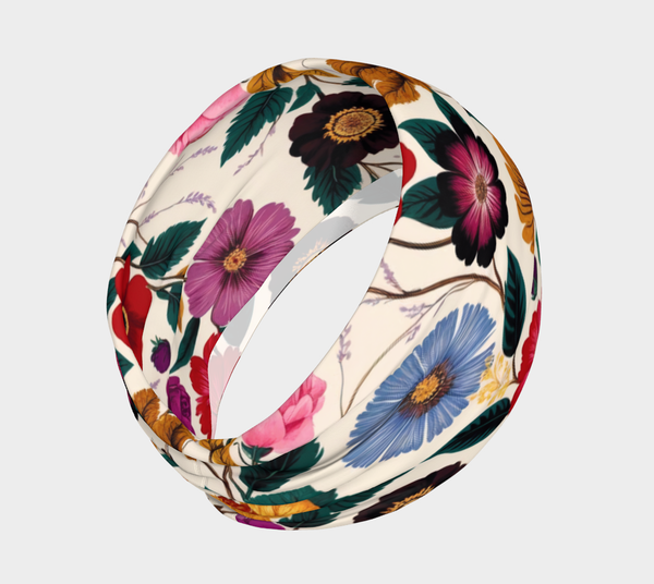 Floral-patterned headband on a light gray background