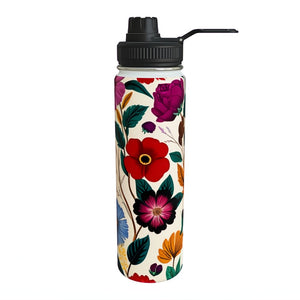 Vintage summer floral water bottle - stainless steel form Spruce and Heron.