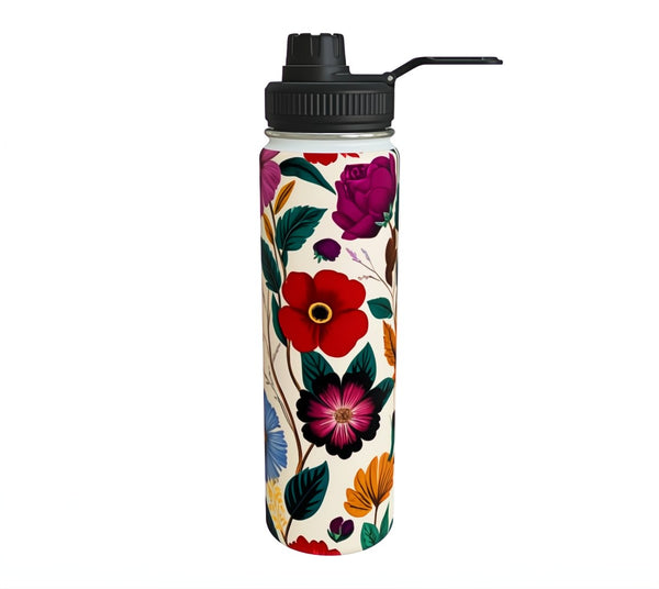 Vintage summer floral water bottle - stainless steel form Spruce and Heron.