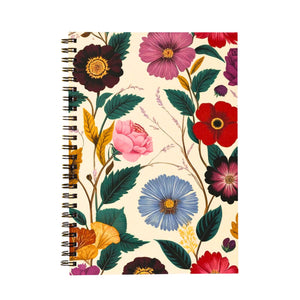 Vintage summer floral notebook in spiral format from Spruce and Heron.