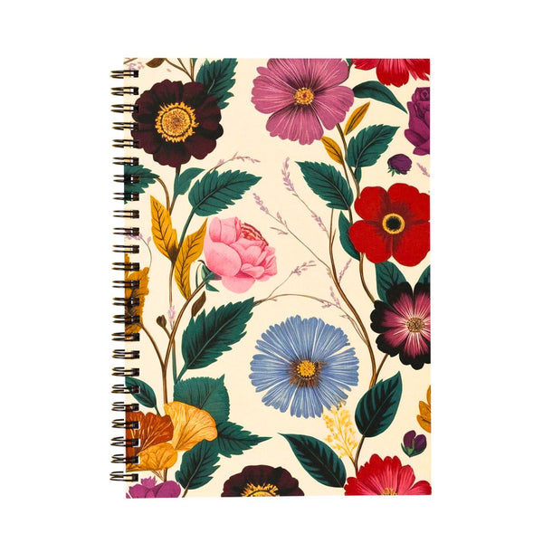 Vintage summer floral notebook in spiral format from Spruce and Heron.