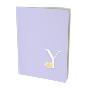 Y monogram notebook - with floral embellishment.