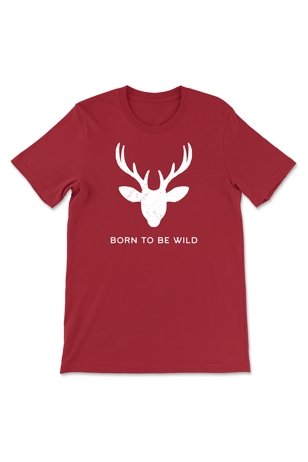 Born to be wild t-shirt - with deer head. Unisex t-shirt.