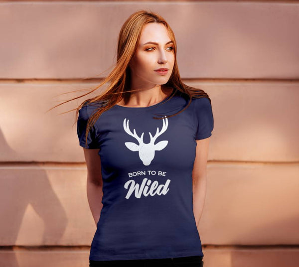 Born to be wild women's t-shirt - nature t-shirt designs from Spruce and Heron