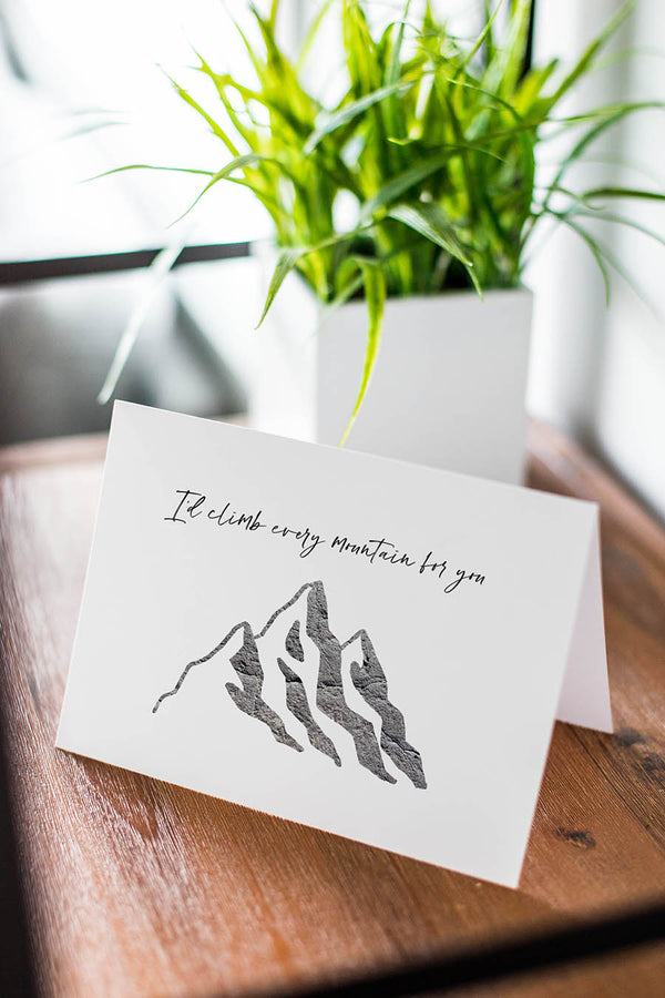 Mountain greeting card -  Love note greeting card - romantic greeting card with a mountain and romantic quote. Blank inside, comes in set of 3