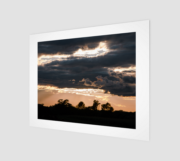 Ontario sunset in the country photo print