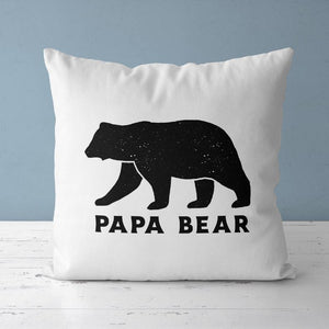 Papa Bear Cushion Cover - 100%Linen-Cotton Canvas - Digitally Printed 18