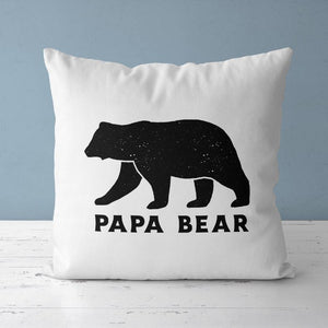 Papa Bear Cushion Cover - 100%Linen-Cotton Canvas - Digitally Printed 18" X 18"