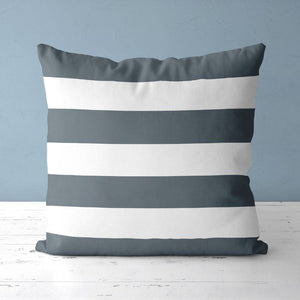 Slate gray striped cushion cover for 18