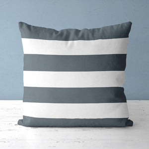 Slate gray striped cushion cover for 18" x 18" - slate gray striped pillowcase