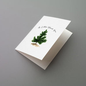 Thank you Spruce Tree Card - set of 3, printed on environmentally friendly paper